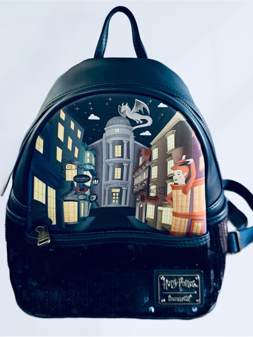 Loungefly Harry Potter Sequin Diagon Alley Mini Backpack